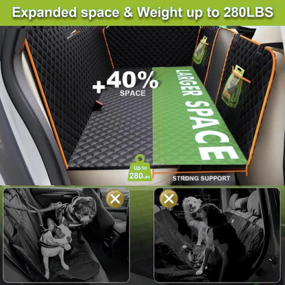 Dogvaro Waterproof Dog Car Hammock, Hard Bottom, Non-Slip Back Seat Protector