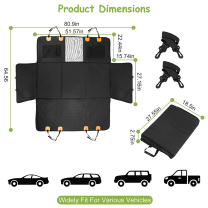 Dogvaro Waterproof Dog Car Hammock, Hard Bottom, Non-Slip Back Seat Protector